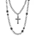Black Cross and Rose Chain Necklaces - 2 Pack at Spencer's