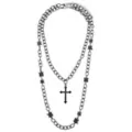 Black Cross and Rose Chain Necklaces - 2 Pack at Spencer's