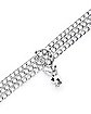 Playboy Bunny Silvertone Triple Strand Curb Chain Choker Necklace
