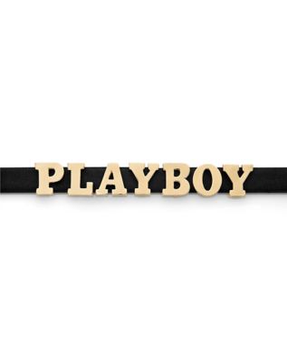 Gold Playboy Letters Choker Necklace