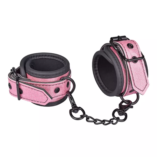 Pink Glitter Handcuffs Pleasure Bound Spencer s 