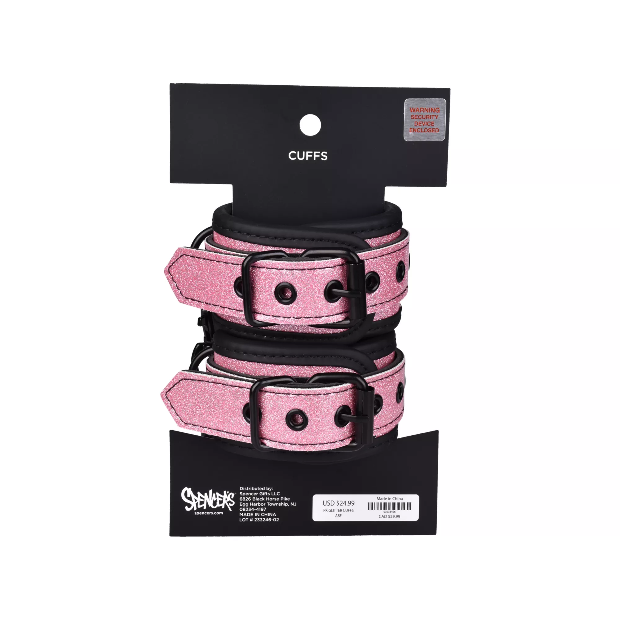 Pink Glitter Handcuffs - Pleasure Bound at Spencer's