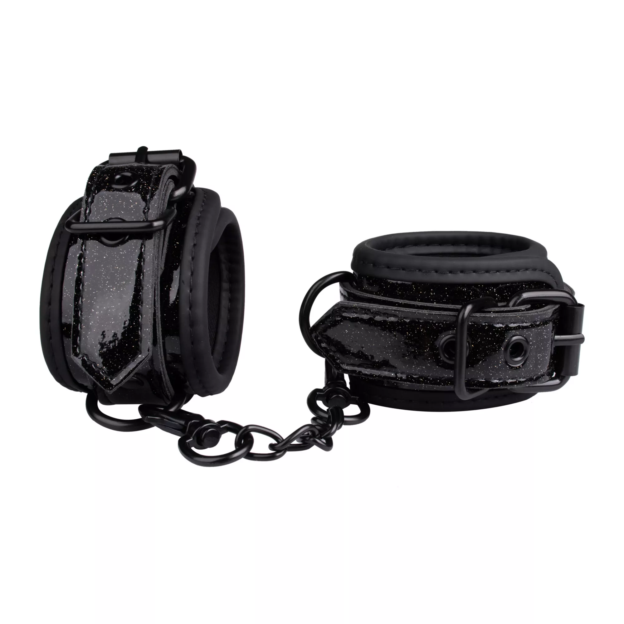 Black Glitter Handcuffs - Pleasure Bound at Spencer's