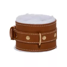 Tan and White Furry Handcuffs - Pleasure Bound at Spencer's