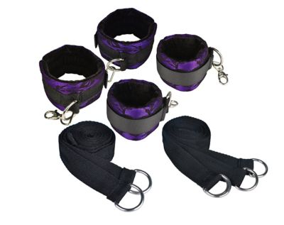 Pleasure Bound Purple Lace Bed Spreader Restraint Set