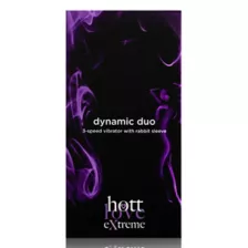 Dynamic Duo Rechargeable Waterproof G-Spot Vibrator with Rabbit Sleeve 9.3 Inch - Hott Love Extreme at Spencer's
