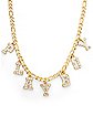 CZ Goldtone Playboy Varsity Chain Necklace
