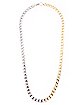 Goldtone and Silvertone Curb Chain Necklace