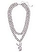 CZ Playboy Bunny Figaro Chain Necklace