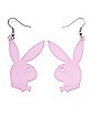 Pink Playboy Bunny Dangle Earrings
