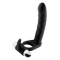 Double Up Rechargeable Vibrating Cock Ring with Butt Plug - Arouz'd at Spencer's