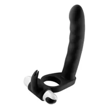 Double Up Rechargeable Vibrating Cock Ring with Butt Plug - Arouz'd at Spencer's