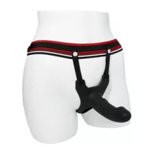Stiff One Hollow Strap-On Dildo 6.5 Inch and Harness - Arouz'd at Spencer's