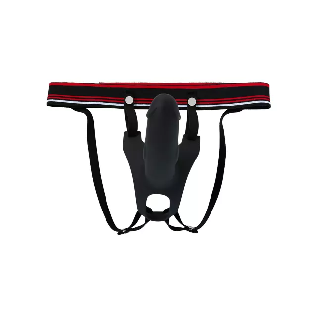 Stiff One Hollow Strap-On Dildo 6.5 Inch and Harness - Arouz'd at Spencer's