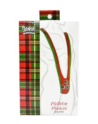 Red and Green Mistletoe Mankini