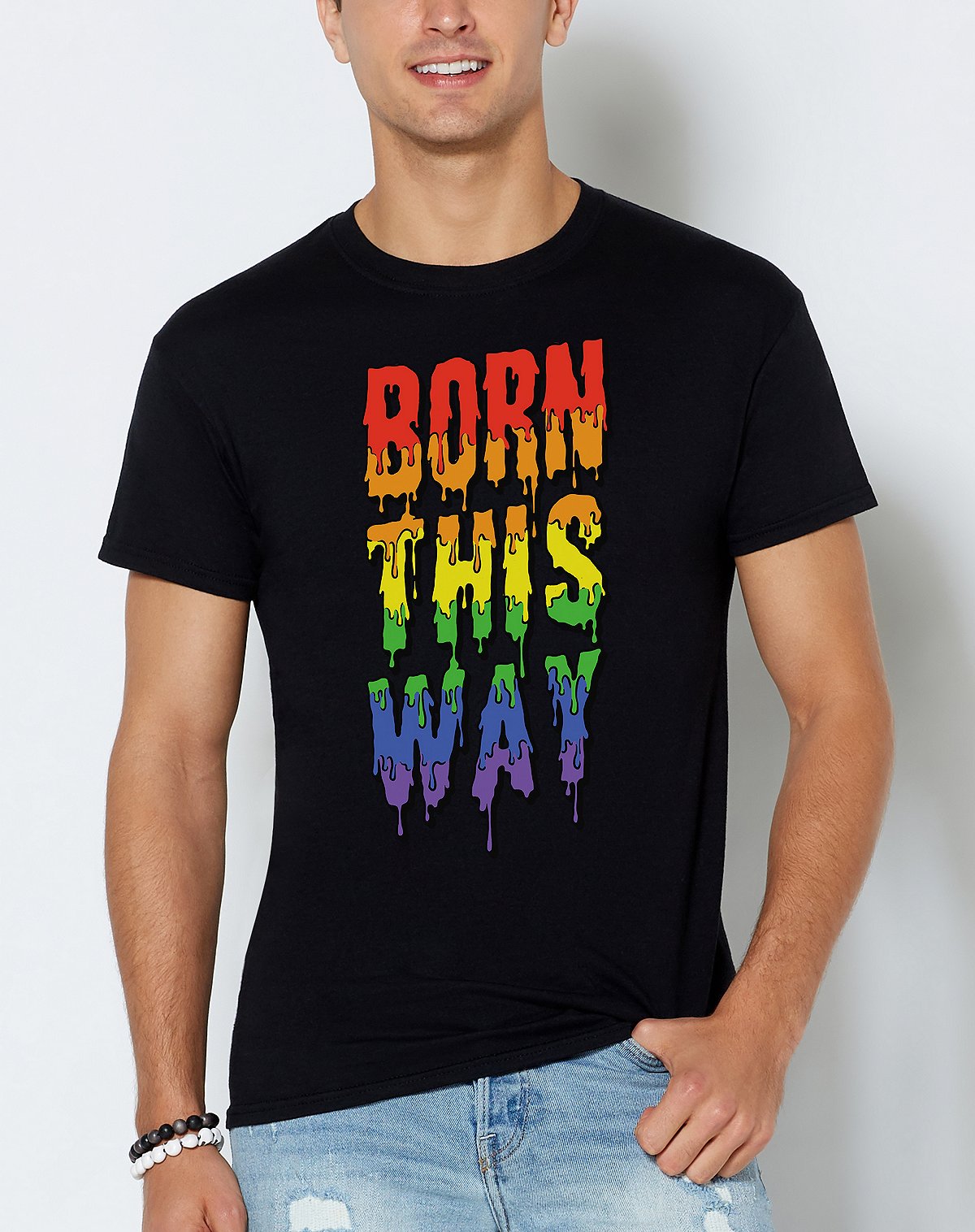 Rainbow Born This Way T Shirt
