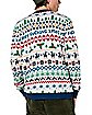 White Fair Isle Ugly Christmas Sweater Cardigan