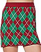 Red and Green Argyle Ugly Christmas Sweater Skirt