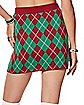 Red and Green Argyle Ugly Christmas Sweater Skirt