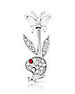 CZ Playboy Butterfly Belly Ring - 14 Gauge