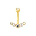 CZ Goldtone Multi-Gem Playboy Bunny Belly Ring - 14 Gauge at Spencer's