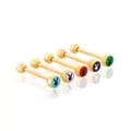 Multi-Pack Multi-Color Goldtone Playboy Barbells 5 Pack - 14 Gauge at Spencer's