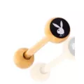 Multi-Pack Multi-Color Goldtone Playboy Barbells 5 Pack - 14 Gauge at Spencer's