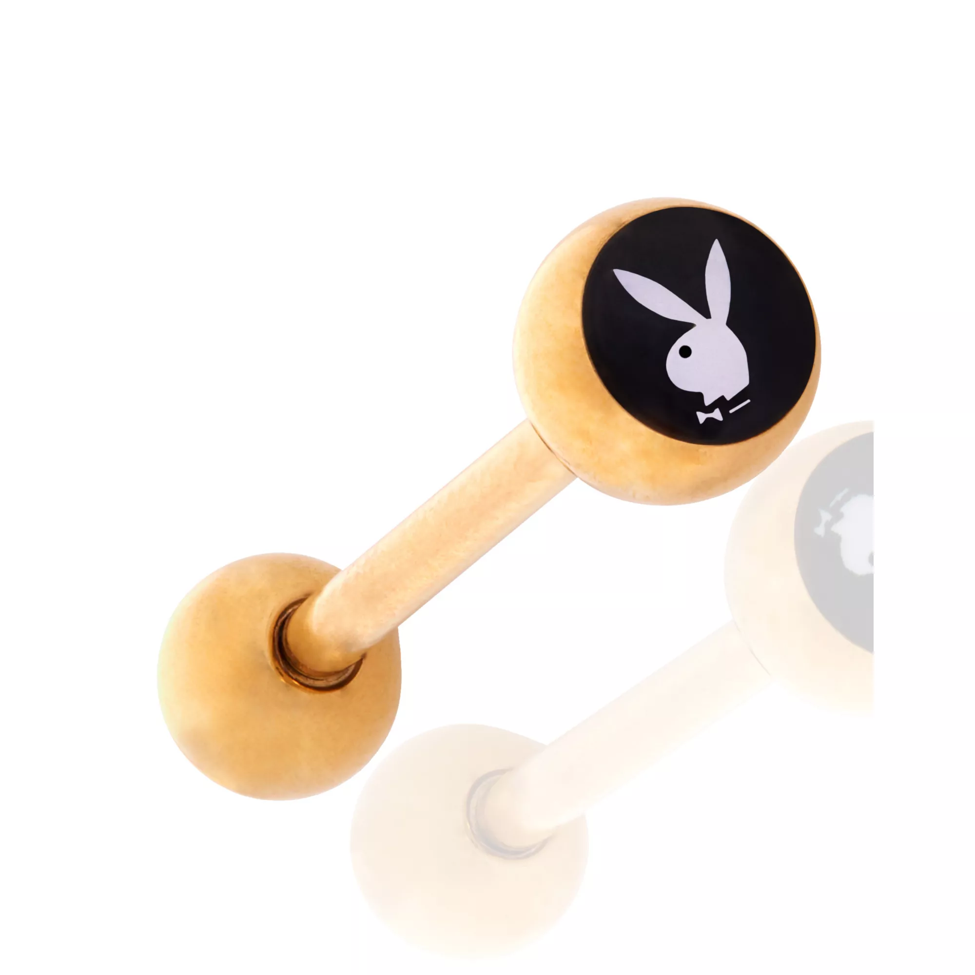 Multi-Pack Multi-Color Goldtone Playboy Barbells 5 Pack - 14 Gauge at Spencer's