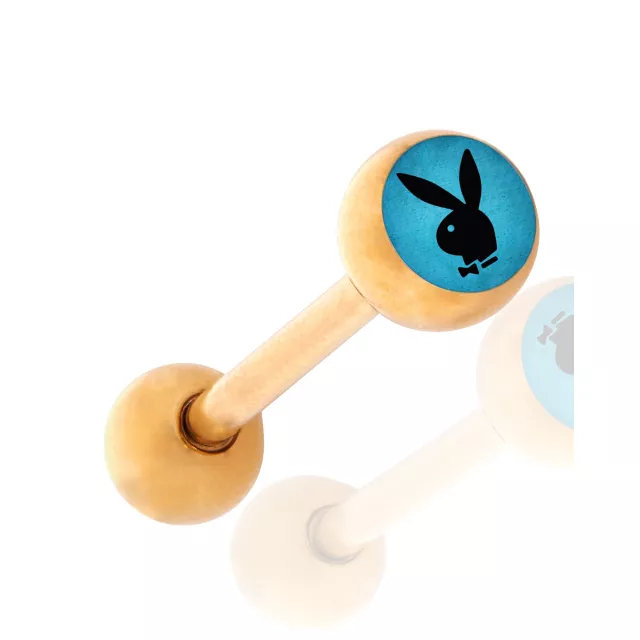 Multi-Pack Multi-Color Goldtone Playboy Barbells 5 Pack - 14 Gauge at Spencer's