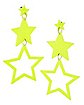 70s Yellow Triple Star Dangle Earrings