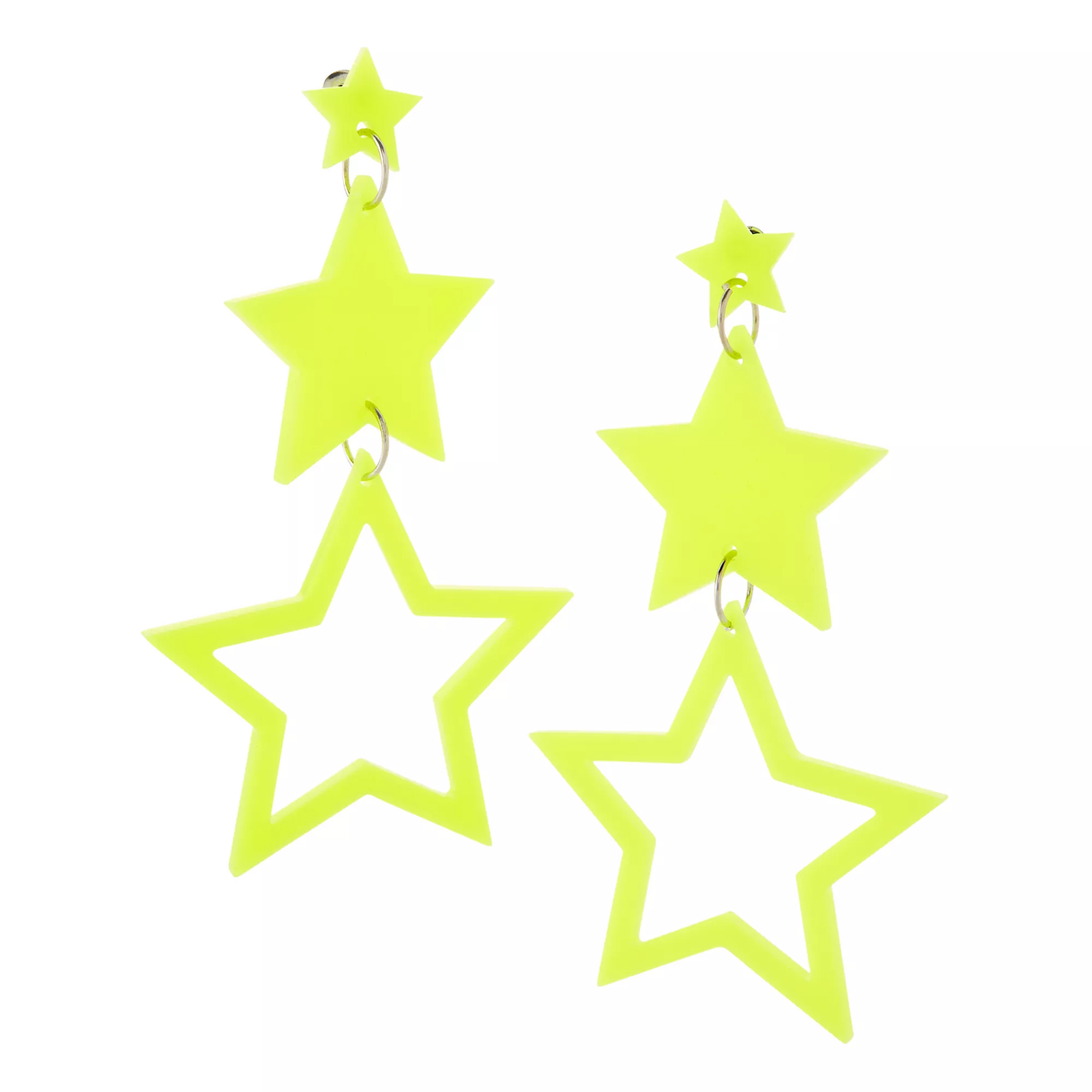 70s Yellow Triple Star Dangle Earrings at Spencer's