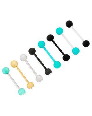 Multi-Pack CZ Black Teal and Gold Barbells 8 Pack - 14 Gauge