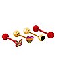 Multi-Pack CZ Rose Gold Butterfly Heart Barbells 4 Pack - 14 Gauge