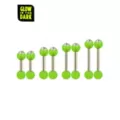 Multi-Pack CZ Glow in the Dark Green Barbells 8 Pack - 14 Gauge at Spencer's