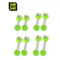 Multi-Pack CZ Glow in the Dark Green Barbells 8 Pack - 14 Gauge at Spencer's