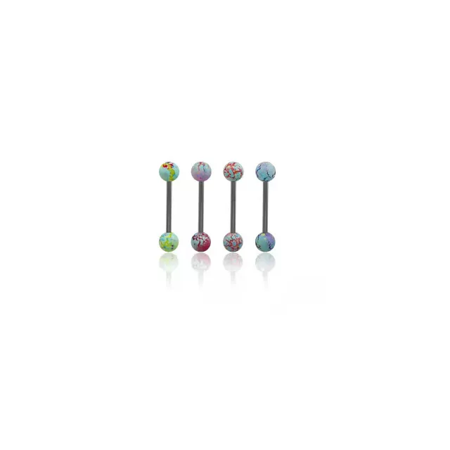 Multi-Pack Marble Splatter Barbells 4 Pack - 14 Gauge at Spencer's