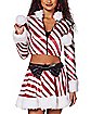 Candy Cane Striped Crop Top Ugly Christmas Sweater Hoodie