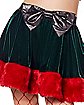 Green and Red Faux Fur Trim Christmas Skirt