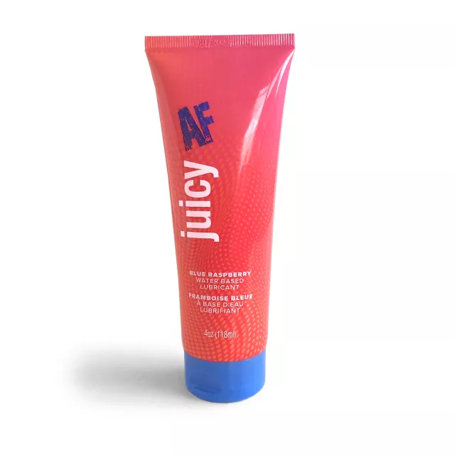 Juicy AF Blue Raspberry Flavored Lube - 4 oz.