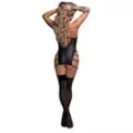 Black Portia Teddy Bodysuit at Spencer's