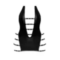 Black Portia Teddy Bodysuit at Spencer's