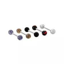 Multi-Pack Black Grey Yellow Red and Clear Barbells 5 Pack - 14 Gauge at Spencer's