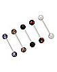 Multi-Pack Black Grey Yellow Red and Clear Barbells 5 Pack - 14 Gauge