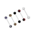 Multi-Pack Black Grey Yellow Red and Clear Barbells 5 Pack - 14 Gauge at Spencer's