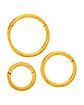 Multi-Pack Goldtone Hoop Nose Rings 3 Pack - 16 Gauge