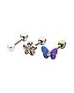 Multi-Pack CZ Butterfly and Flower Cartilage Barbells 3 Pack - 18 Gauge
