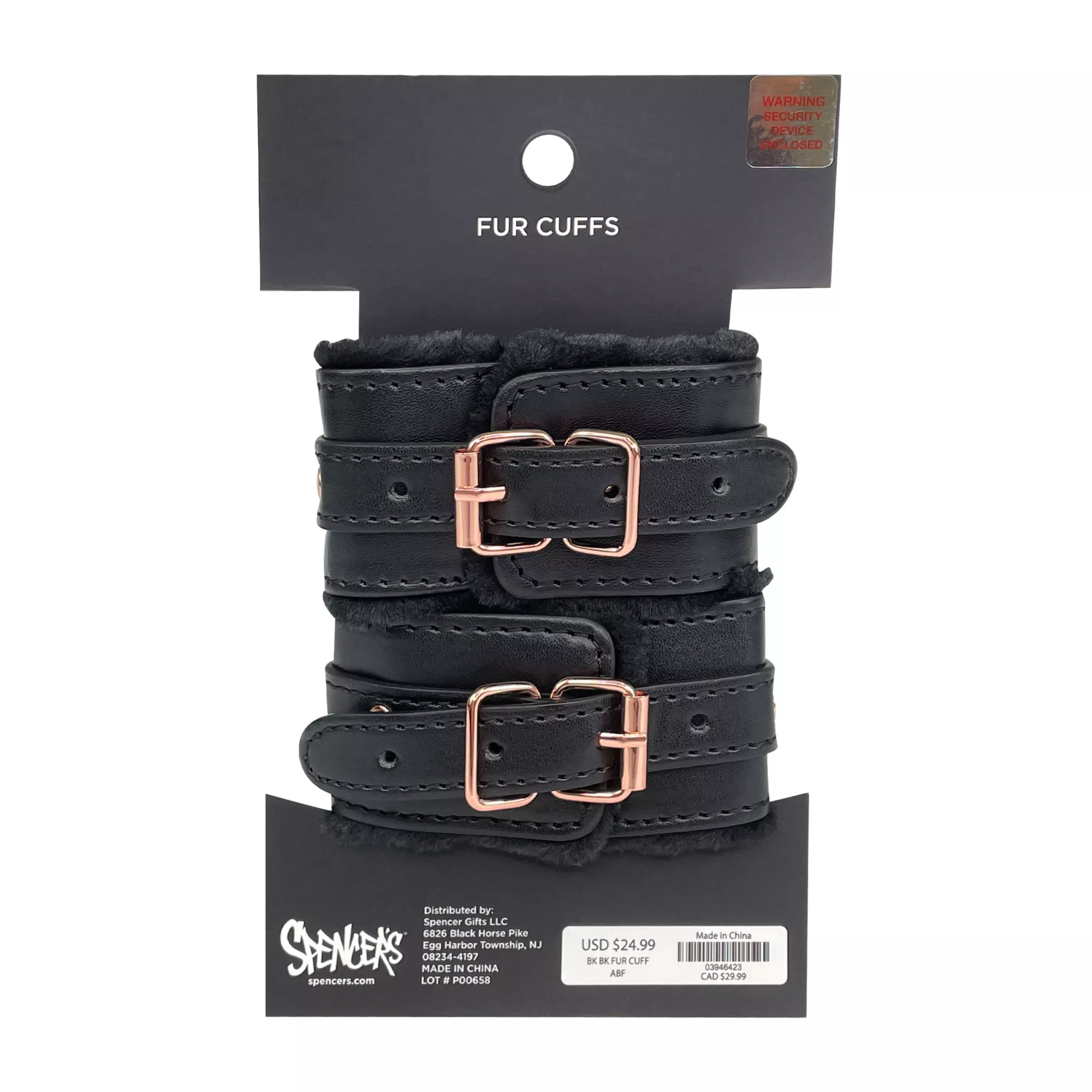 Midnight Fur Handcuffs - Pleasure Bound at Spencer's