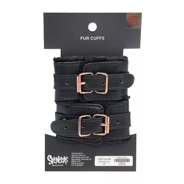 Midnight Fur Handcuffs - Pleasure Bound at Spencer's