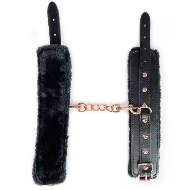 Midnight Fur Handcuffs - Pleasure Bound at Spencer's