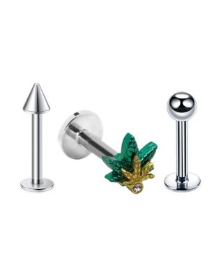 Pot leaf lip on sale rings